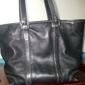 Black leather coach bag